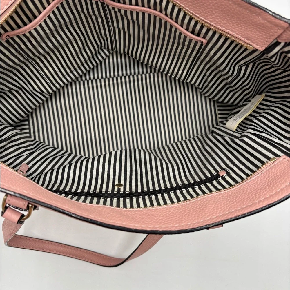 Kate Spade New York Pebbled Leather Tote Bag Blush‎ Pink Shoulder Purse